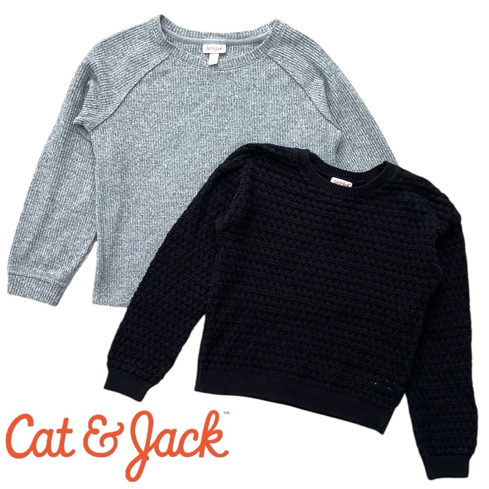 Girls Sweater Bundle Black and Gray Girls Size 10/12 Large